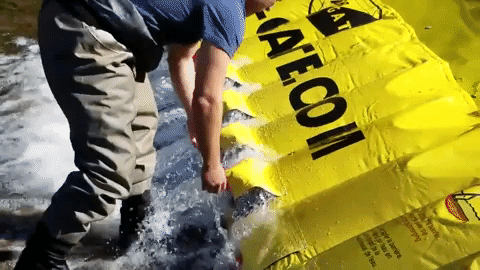 cleaning up spills in streams